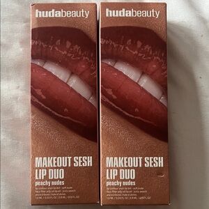 HUDA BEAUTY Makeout Sesh Lip Duo - Peachy Nudes